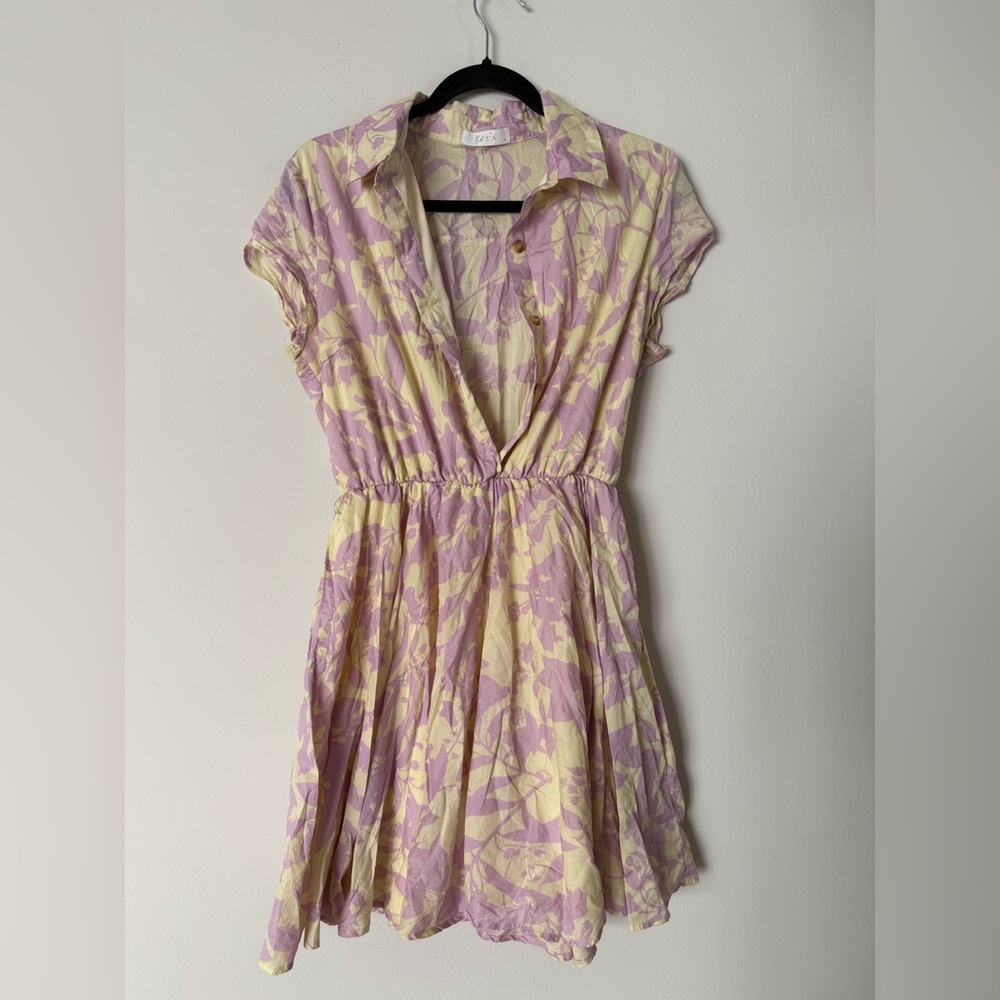 Kariella Cute Floral Preppy Spring Collared Button Up 100% Cotton Dress - Picture 2 of 12